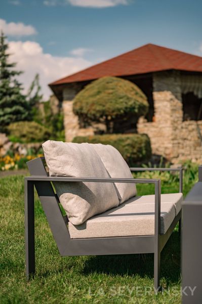 Преміальний садовий диван &mdash; колір металу та подушок на вибір SEVERYNSKY SOFA фото