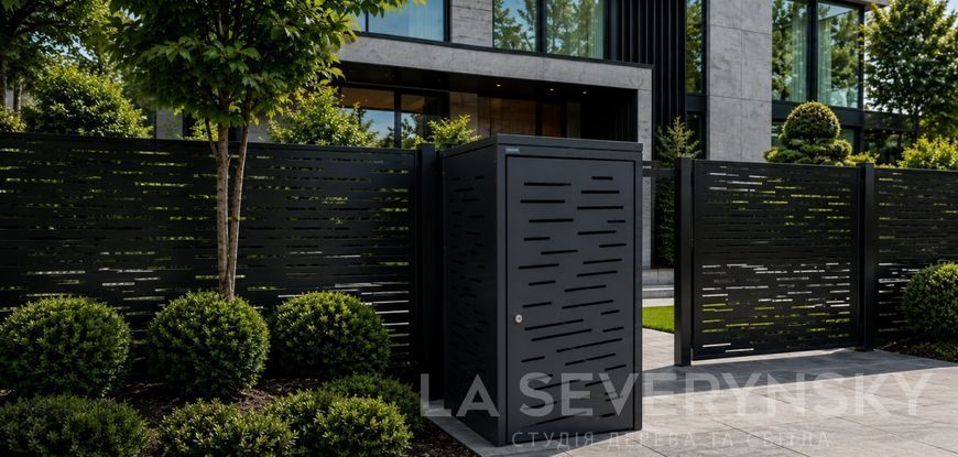 Металевий захисний бокс для сміттєвих контейнерів SEV-BIN-BOX фото