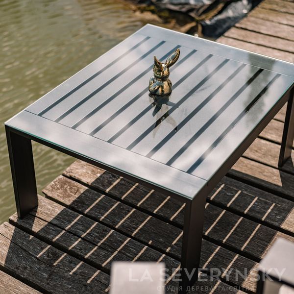 Преміальний садовий стіл із гартованим склом &mdash; колір металу на вибір SEVERYNSKY TABLE фото