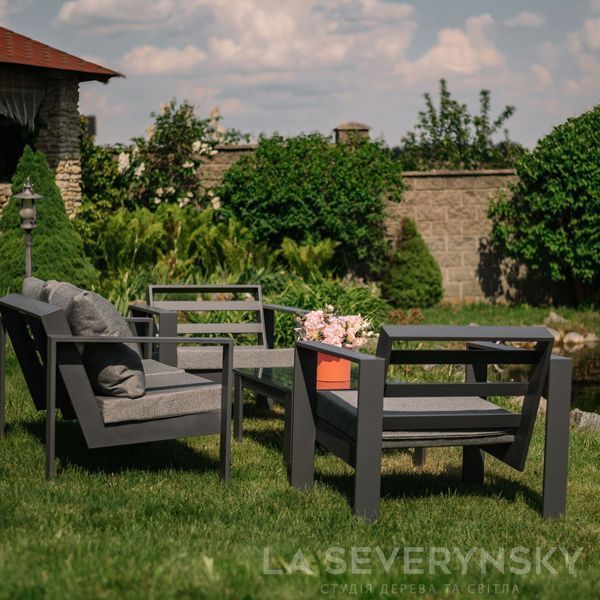 Преміальний комплект садових меблів Mono &mdash; темно-сірий SEVERYNSKY-COM-MONO фото